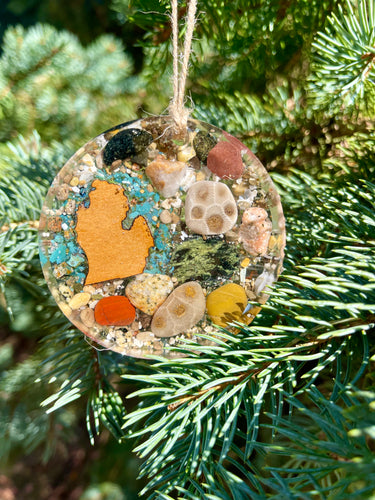 Lake Michigan Stone Ornament