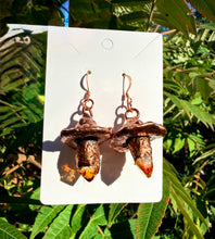 Load image into Gallery viewer, Crystal Mushroom Earrings | Hand-sculpted | Copper and Citrine #3