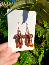 Load image into Gallery viewer, Crystal Mushroom Earrings | Hand-sculpted | Copper and Citrine #2