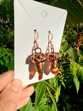 Load image into Gallery viewer, Crystal Mushroom Earrings | Hand-sculpted | Copper and Citrine #2