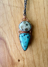 Load image into Gallery viewer, Stunning Petoskey Stone and Leland Blue Necklace