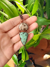 Load image into Gallery viewer, Stunning Petoskey Stone and Leland Blue Necklace