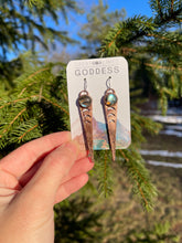 Load image into Gallery viewer, Labradorite Moon Phase Earrings